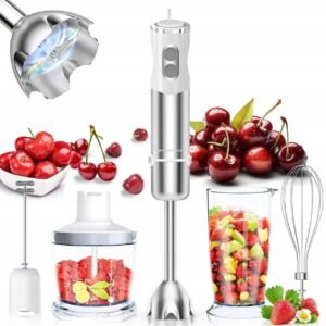 Blender Ręczny Pionowy 5w1 1200W TITANIUM QuadBlade Czarny