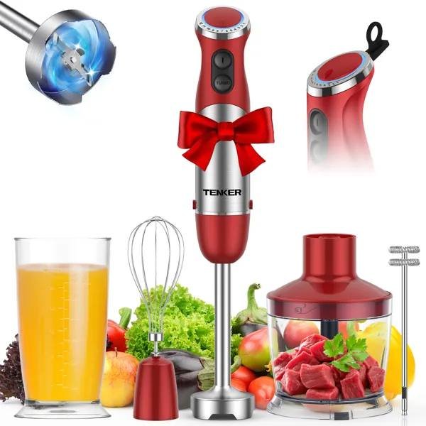 Blender Ręczny Pionowy 5w1 1200W TITANIUM QuadBlade Czarny