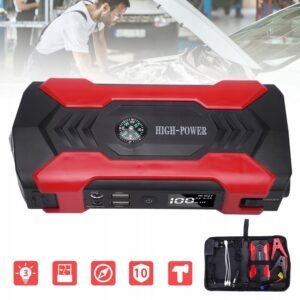 Booster samochodowy 30000 mAh – Jump Starter z kablem, latarką LED, wyświetlaczem i funkcją powerbanku